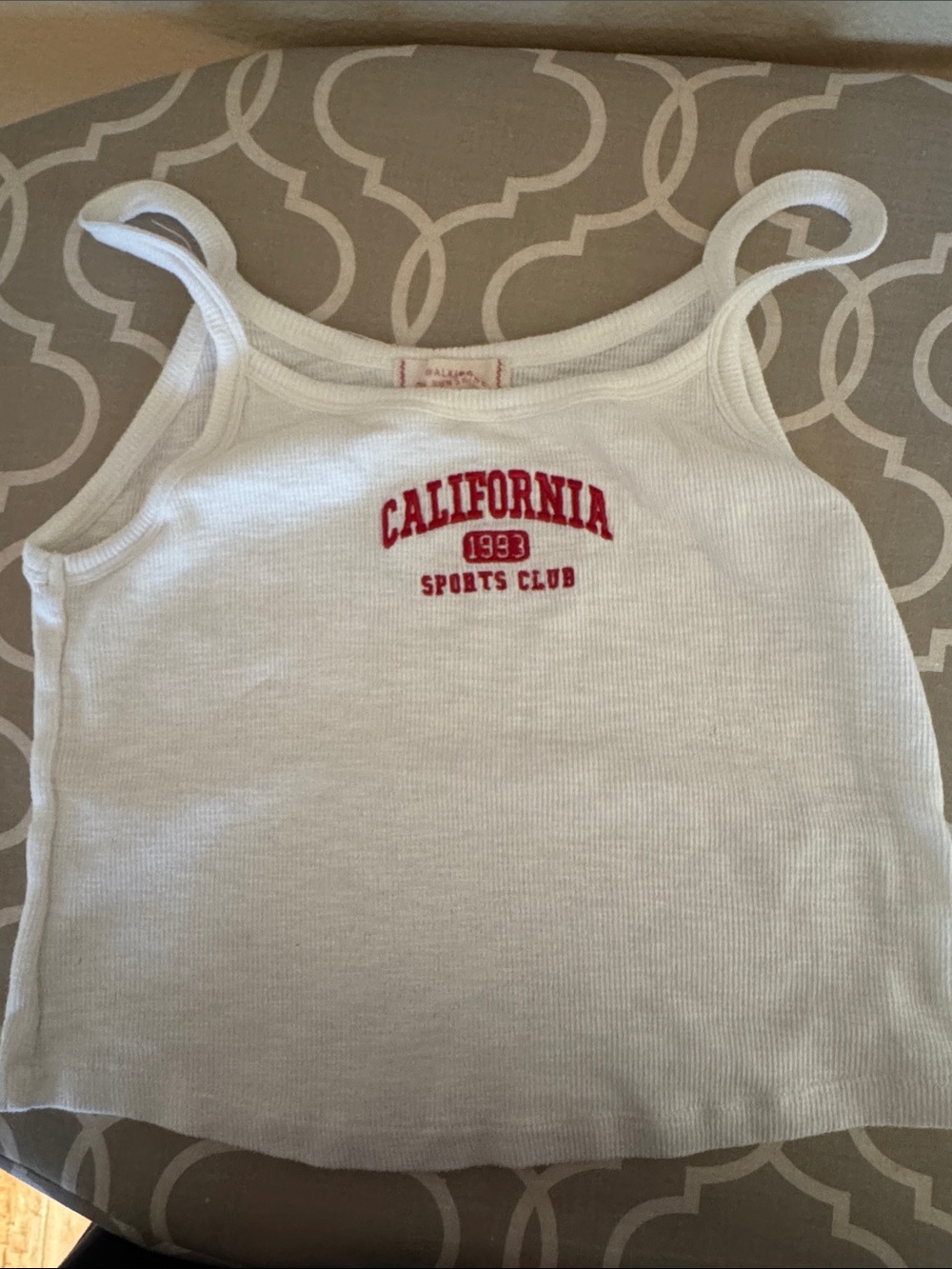 California Sports Club White Ribbed Tank Top for Kids